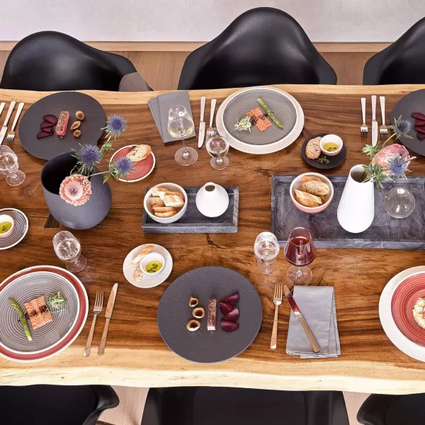 Villeroy &amp; Boch Manufacture Rock Pasta Plate, Premium Porcelain, Made in Germany, Matte Black, 11.5 in, Premium Porcelain