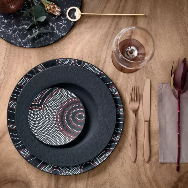 Villeroy &amp; Boch Manufacture Rock Pasta Plate, Premium Porcelain, Made in Germany, Matte Black, 11.5 in, Premium Porcelain