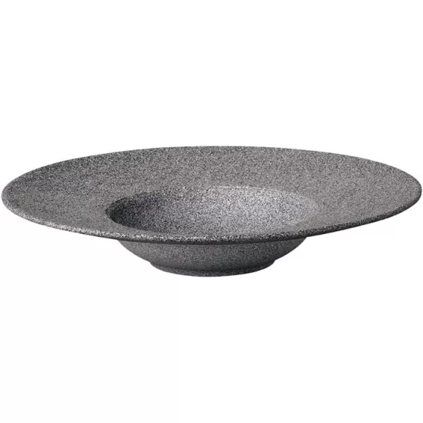Villeroy &amp; Boch Manufacture Rock Pasta Plate, Premium Porcelain, Made in Germany, Matte Black, 11.5 in, Premium Porcelain