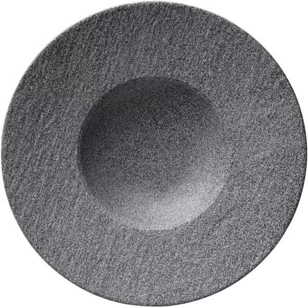 Villeroy &amp; Boch Manufacture Rock Pasta Plate, Premium Porcelain, Made in Germany, Matte Black, 11.5 in, Premium Porcelain