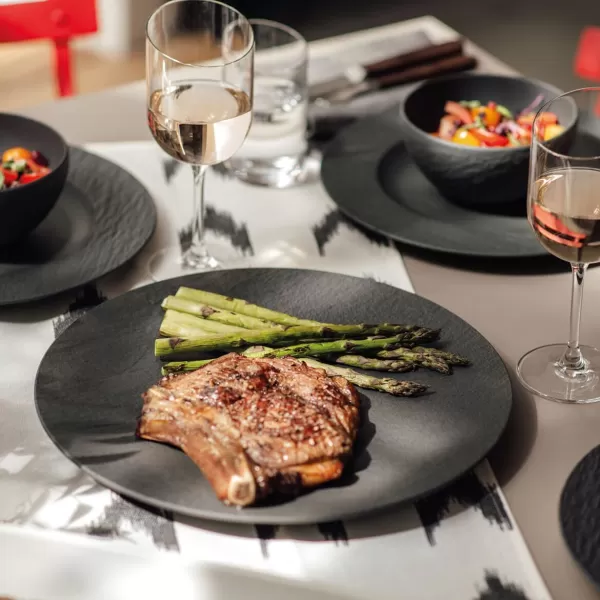 Villeroy &amp; Boch Manufacture Rock Universal Coupe Plate, 9.75 in, Matte Black, Premium Porcelain, Made in Germany