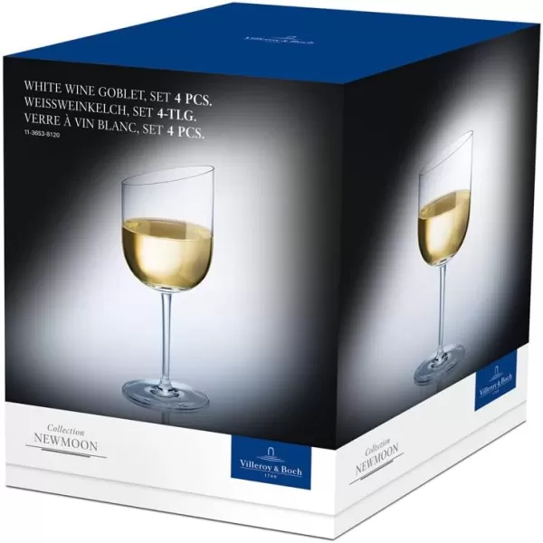 Villeroy &amp; Boch New Moon Set, 4 Pieces, Elegant, Modern Red Wine Day Use, Crystal Glass, Transparent, Dishwasher Safe