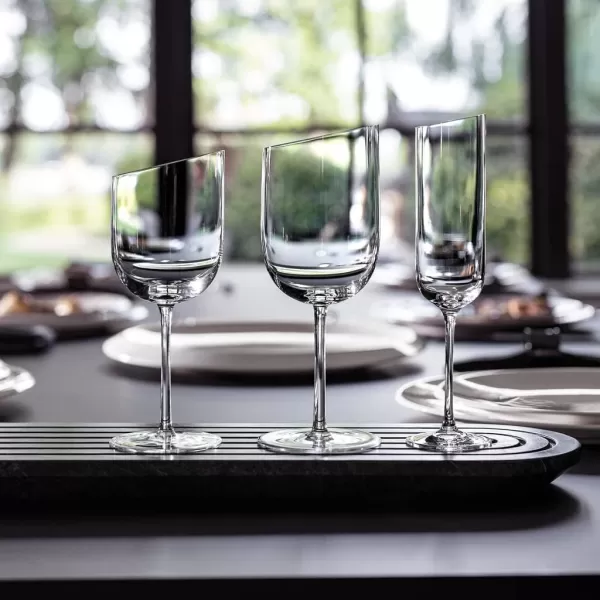 Villeroy &amp; Boch New Moon Set, 4 Pieces, Elegant, Modern Red Wine Day Use, Crystal Glass, Transparent, Dishwasher Safe