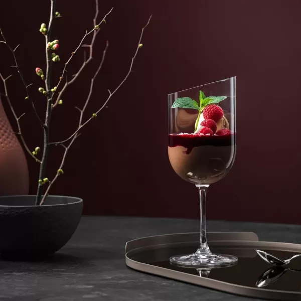 Villeroy &amp; Boch New Moon Set, 4 Pieces, Elegant, Modern Red Wine Day Use, Crystal Glass, Transparent, Dishwasher Safe