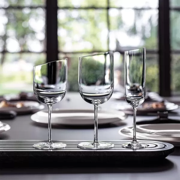Villeroy &amp; Boch New Moon Set, 4 Pieces, Elegant, Modern Red Wine Day Use, Crystal Glass, Transparent, Dishwasher Safe