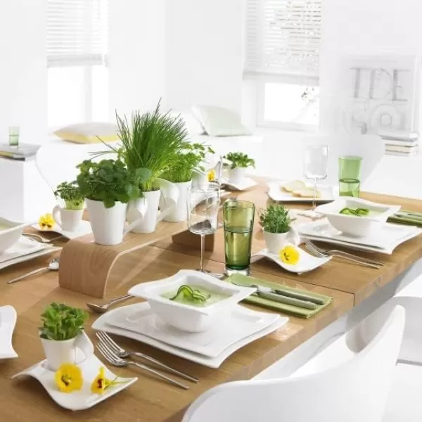 Villeroy &amp; Boch New Wave Large Rectangular Dinner Plate, 15.5 x 9.75 in, White