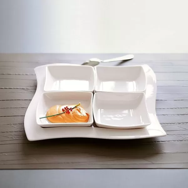 Villeroy &amp; Boch New Wave Large Rectangular Dinner Plate, 15.5 x 9.75 in, White