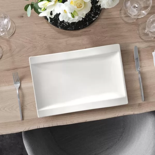 Villeroy &amp; Boch New Wave Large Rectangular Dinner Plate, 15.5 x 9.75 in, White