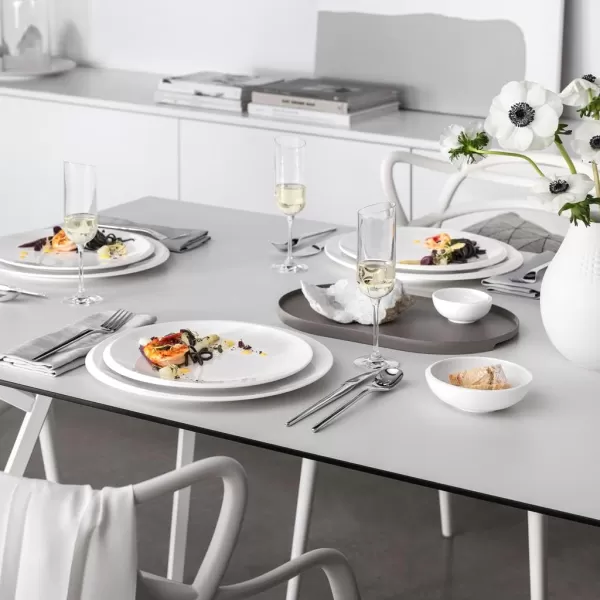Villeroy &amp; Boch - NewMoon set of dip dishes, set of small bowls for dips or finger food, 4 pieces, premium porcelain, white, dishwasher safe, 10-4264-9023