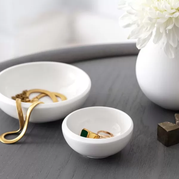 Villeroy &amp; Boch - NewMoon set of dip dishes, set of small bowls for dips or finger food, 4 pieces, premium porcelain, white, dishwasher safe, 10-4264-9023