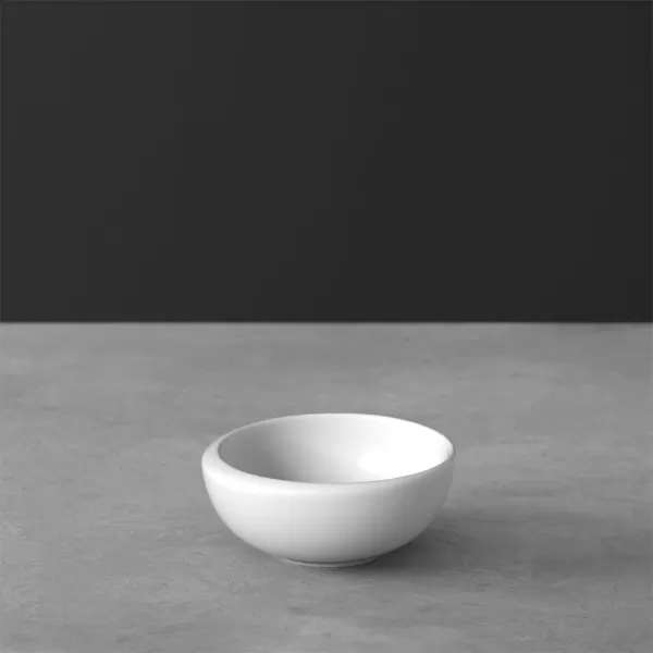 Villeroy &amp; Boch - NewMoon set of dip dishes, set of small bowls for dips or finger food, 4 pieces, premium porcelain, white, dishwasher safe, 10-4264-9023