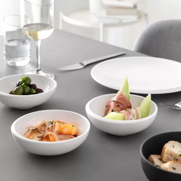 Villeroy &amp; Boch - NewMoon set of dip dishes, set of small bowls for dips or finger food, 4 pieces, premium porcelain, white, dishwasher safe, 10-4264-9023