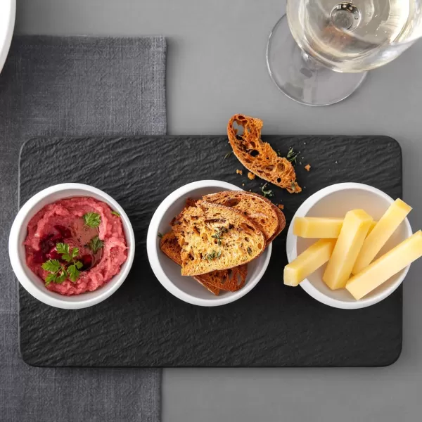 Villeroy &amp; Boch - NewMoon set of dip dishes, set of small bowls for dips or finger food, 4 pieces, premium porcelain, white, dishwasher safe, 10-4264-9023