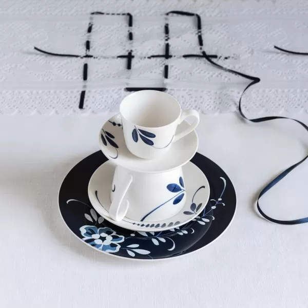 Villeroy &amp; Boch Old Luxembourg Brindille Espresso Cup Saucer, 4.75 in, White/Blue