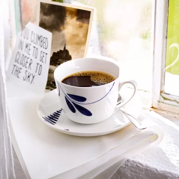 Villeroy &amp; Boch Old Luxembourg Brindille Espresso Cup Saucer, 4.75 in, White/Blue