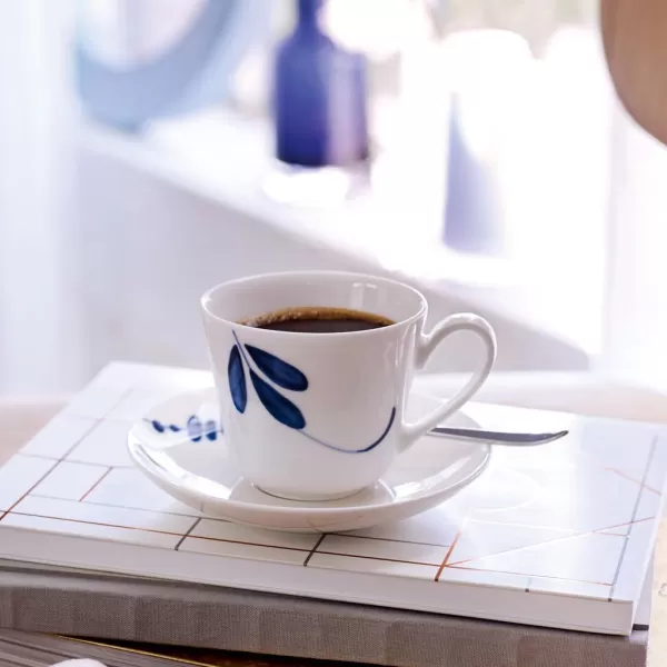 Villeroy &amp; Boch Old Luxembourg Brindille Espresso Cup Saucer, 4.75 in, White/Blue