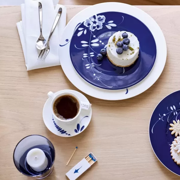 Villeroy &amp; Boch Old Luxembourg Brindille Espresso Cup Saucer, 4.75 in, White/Blue
