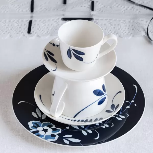 Villeroy &amp; Boch Old Luxembourg Brindille Espresso Cup Saucer, 4.75 in, White/Blue