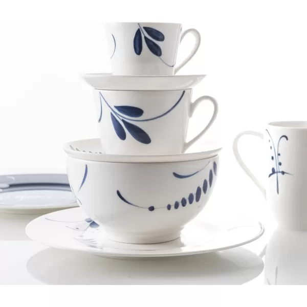 Villeroy &amp; Boch Old Luxembourg Brindille Espresso Cup Saucer, 4.75 in, White/Blue