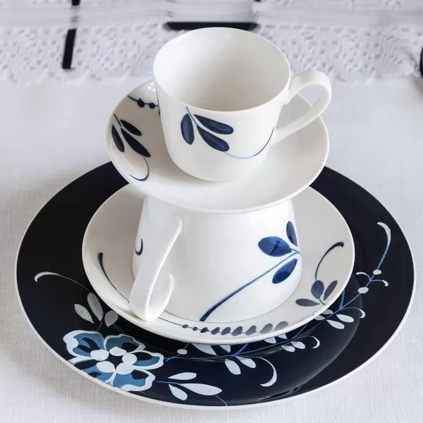 Villeroy &amp; Boch Old Luxembourg Brindille Espresso Cup Saucer, 4.75 in, White/Blue