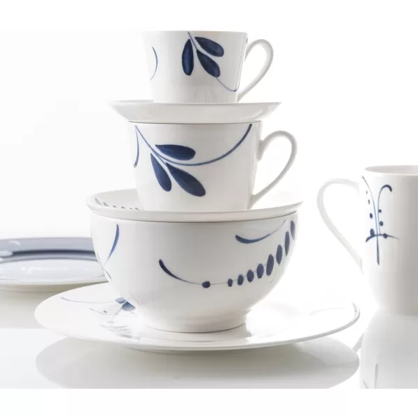 Villeroy &amp; Boch Old Luxembourg Brindille Espresso Cup Saucer, 4.75 in, White/Blue