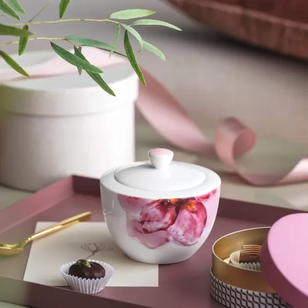Villeroy &amp; Boch - Rose Garden Breakfast Cup Saucer, 18 cm, Premium Porcelain, Pink Saucer