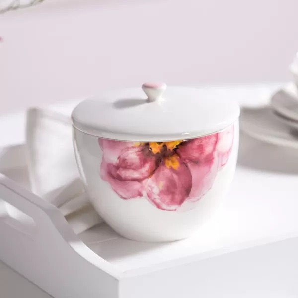 Villeroy &amp; Boch - Rose Garden Breakfast Cup Saucer, 18 cm, Premium Porcelain, Pink Saucer