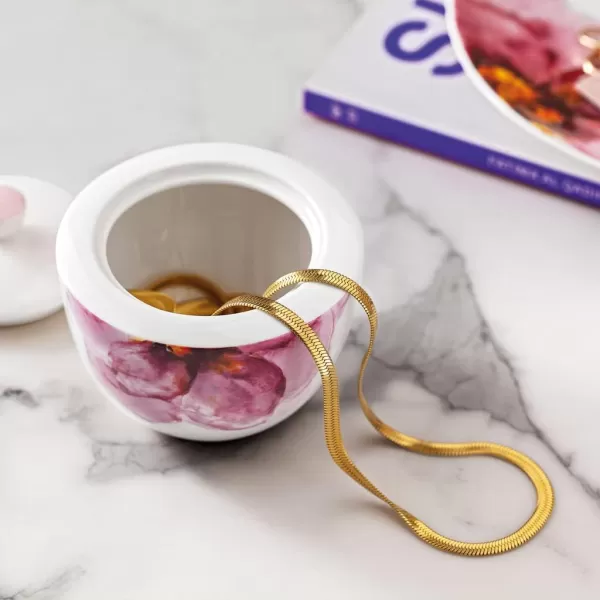 Villeroy &amp; Boch - Rose Garden Breakfast Cup Saucer, 18 cm, Premium Porcelain, Pink Saucer