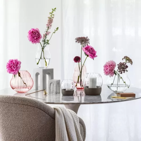 Villeroy &amp; Boch - Rose Garden Home Vase/Hurricane Lamp, 17 cm, Crystal Glass, Pink, Capacity 2,750 ml