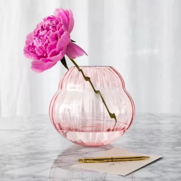 Villeroy &amp; Boch - Rose Garden Home Vase/Hurricane Lamp, 17 cm, Crystal Glass, Pink, Capacity 2,750 ml