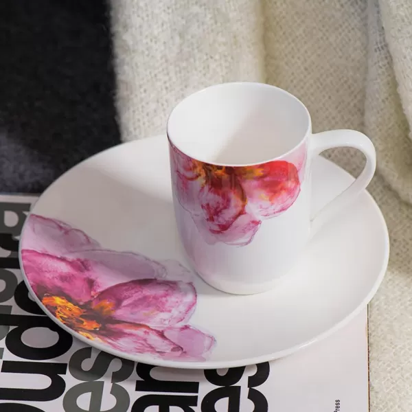 Villeroy &amp; Boch - Rose Garden Porcelain Tableware Set, 8 Pces., Modern Floral Pattern, Breakfast Service for 2 People