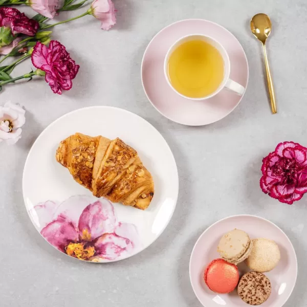 Villeroy &amp; Boch - Rose Garden Porcelain Tableware Set, 8 Pces., Modern Floral Pattern, Breakfast Service for 2 People