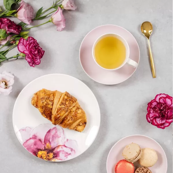 Villeroy &amp; Boch - Rose Garden Porcelain Tableware Set, 8 Pces., Modern Floral Pattern, Breakfast Service for 2 People