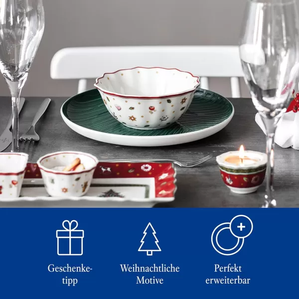 Villeroy &amp; Boch Toy's Delight Footed Individual Bowl, Porcelain, White/Colourful, Small