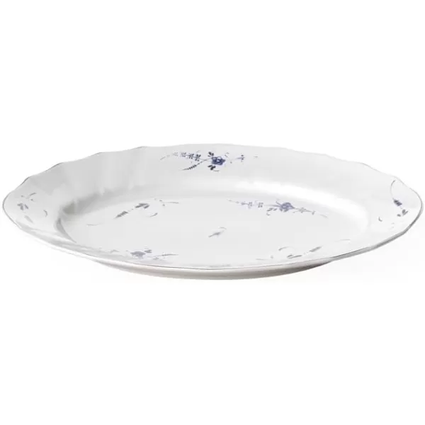 Villeroy &amp; Boch Vieux Luxembourg Oval Platter, 14 in, White/Blue