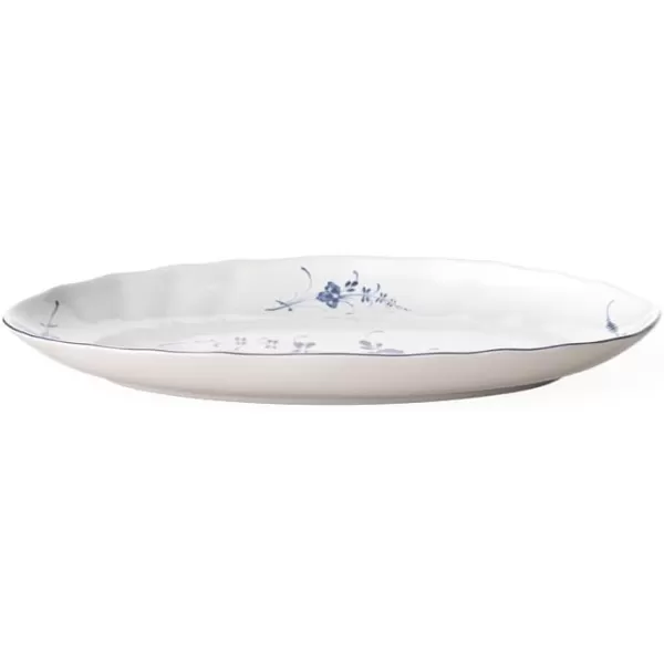 Villeroy &amp; Boch Vieux Luxembourg Pickle Dish, 9.5 in, White/Blue