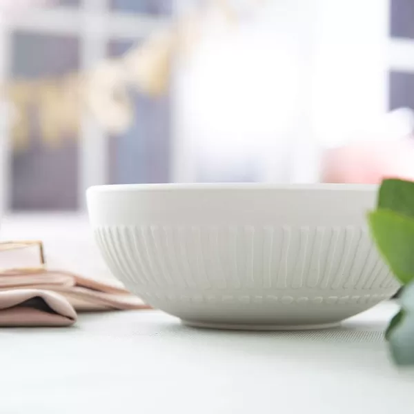 Villeroy &amp; Boch it's my match powder Serving Bowl : Blossom, 10.25 in, Premium Porcelain, White/Pink