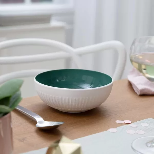 Villeroy &amp; Boch it's my match powder Serving Bowl : Blossom, 10.25 in, Premium Porcelain, White/Pink