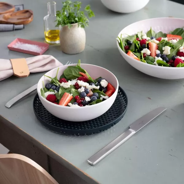 Villeroy &amp; Boch it's my match powder Serving Bowl : Blossom, 10.25 in, Premium Porcelain, White/Pink