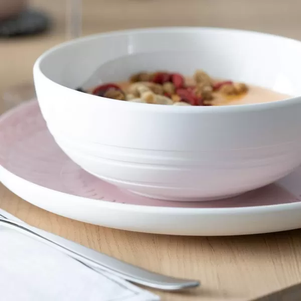 Villeroy &amp; Boch it's my match powder Serving Bowl : Blossom, 10.25 in, Premium Porcelain, White/Pink