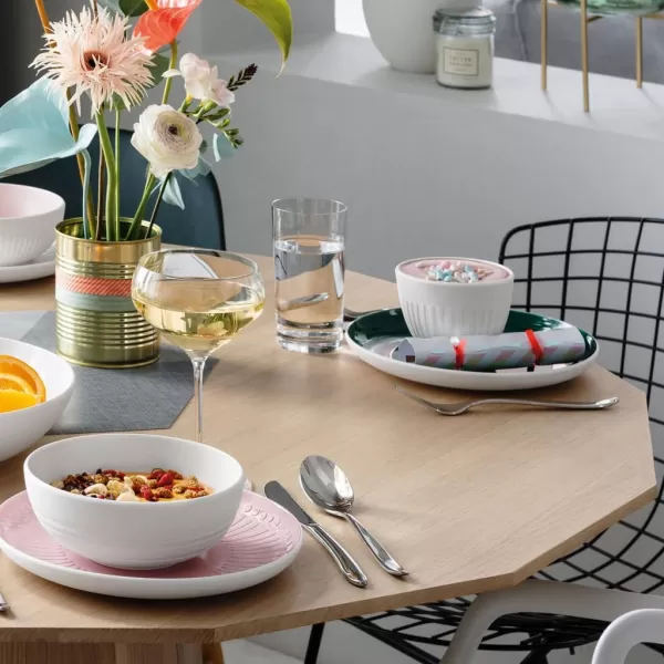 Villeroy &amp; Boch it's my match powder Serving Bowl : Blossom, 10.25 in, Premium Porcelain, White/Pink
