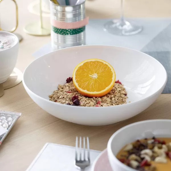 Villeroy &amp; Boch it's my match powder Serving Bowl : Blossom, 10.25 in, Premium Porcelain, White/Pink
