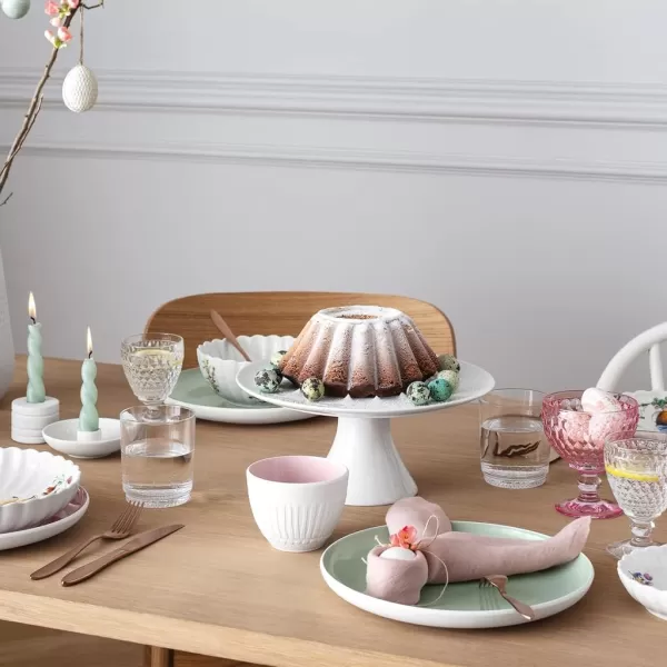 Villeroy &amp; Boch it's my match powder Serving Bowl : Blossom, 10.25 in, Premium Porcelain, White/Pink