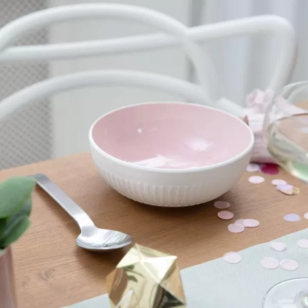 Villeroy &amp; Boch it's my match powder Serving Bowl : Blossom, 10.25 in, Premium Porcelain, White/Pink