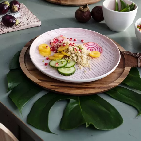 Villeroy &amp; Boch it's my match powder Serving Bowl : Blossom, 10.25 in, Premium Porcelain, White/Pink
