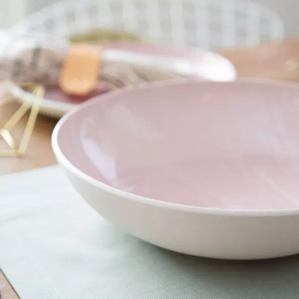 Villeroy &amp; Boch it's my match powder Serving Bowl : Blossom, 10.25 in, Premium Porcelain, White/Pink
