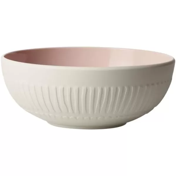 Villeroy &amp; Boch it's my match powder Serving Bowl : Blossom, 10.25 in, Premium Porcelain, White/Pink