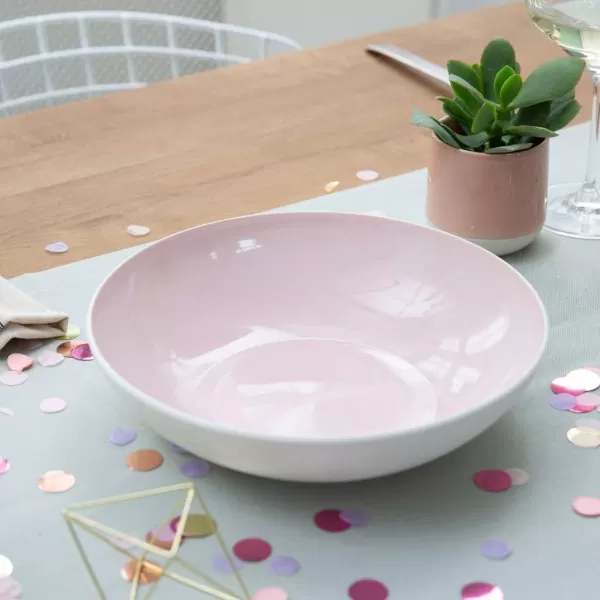 Villeroy &amp; Boch it's my match powder Serving Bowl : Blossom, 10.25 in, Premium Porcelain, White/Pink