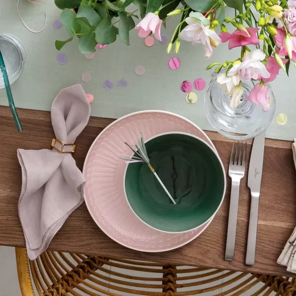 Villeroy &amp; Boch it's my match powder Serving Bowl : Blossom, 10.25 in, Premium Porcelain, White/Pink