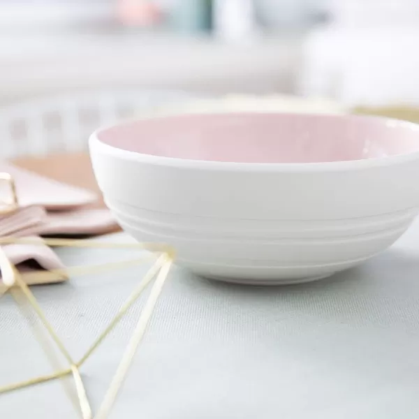 Villeroy &amp; Boch it's my match powder Serving Bowl : Blossom, 10.25 in, Premium Porcelain, White/Pink
